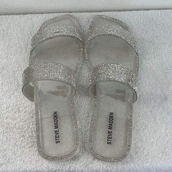 Steve Madden Clear Studded Jelly Sandals Women’s Size 9 - Picture 4 of 8